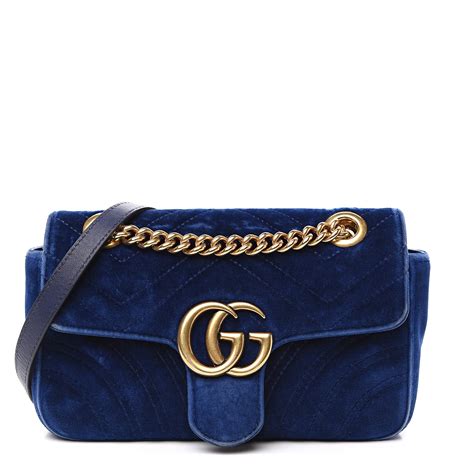 velvet blue gucci bag|Gucci velvet marmont mini.